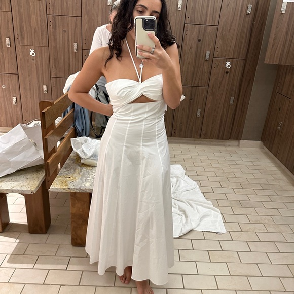 Oscar de la Renta - White/Ivory Midi Dress Size 2 - Picture 4 of 7